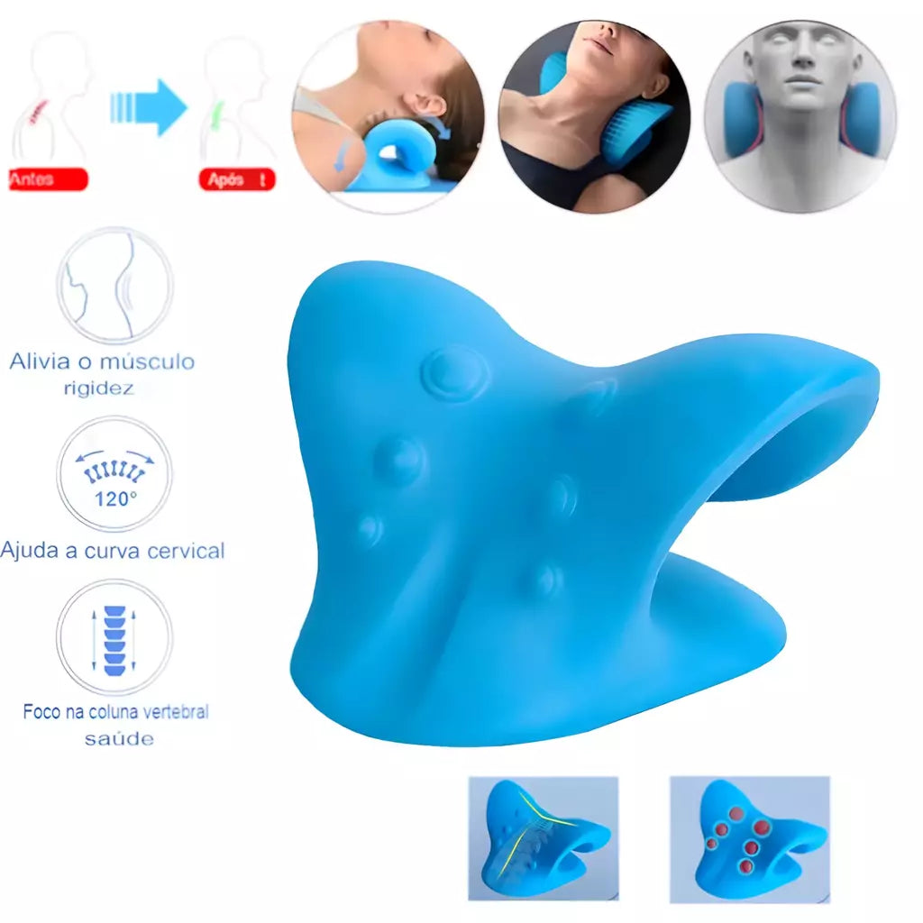 Suporte Cervical Massageador - Alívio de Dor